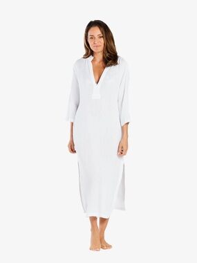 Helen Jon white cotton gauze Tunic - NWT - small - beach dress summer dress